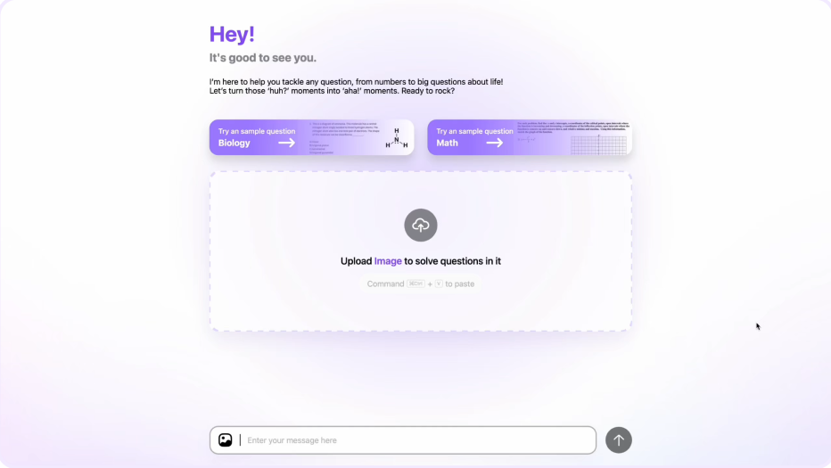 Ask Sovi upload and prompt experience from the design.